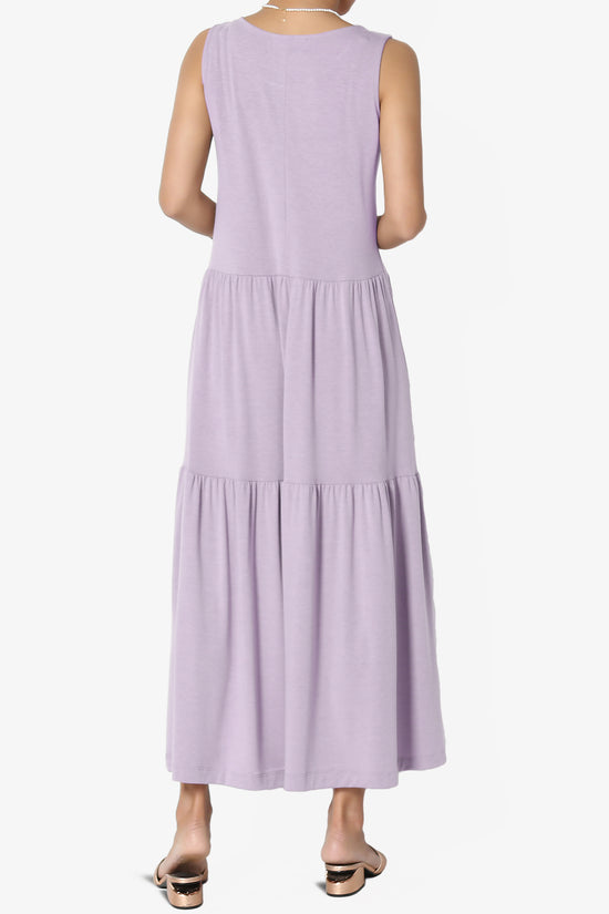 Macie Sleeveless Tiered Jersey Long Midi Dress DUSTY LAVENDER_2