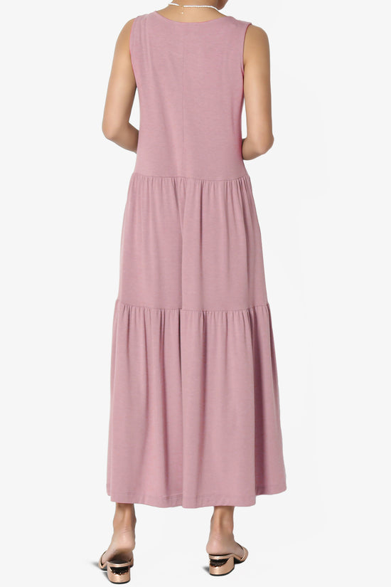 Macie Sleeveless Tiered Jersey Long Midi Dress LIGHT ROSE_2