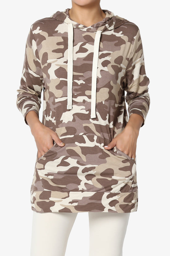 Kyra Camo Print Hoodie Tunic