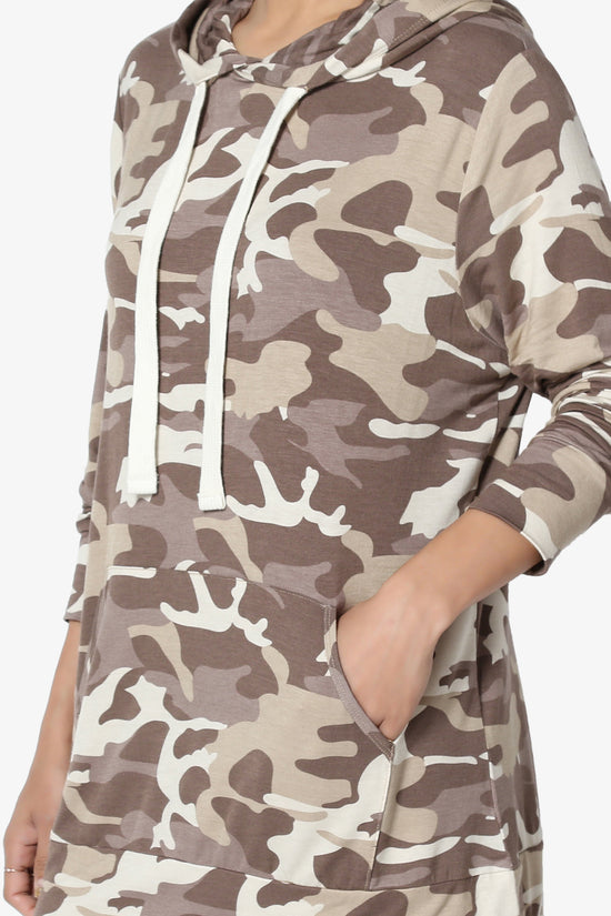 Kyra Camo Print Hoodie Tunic