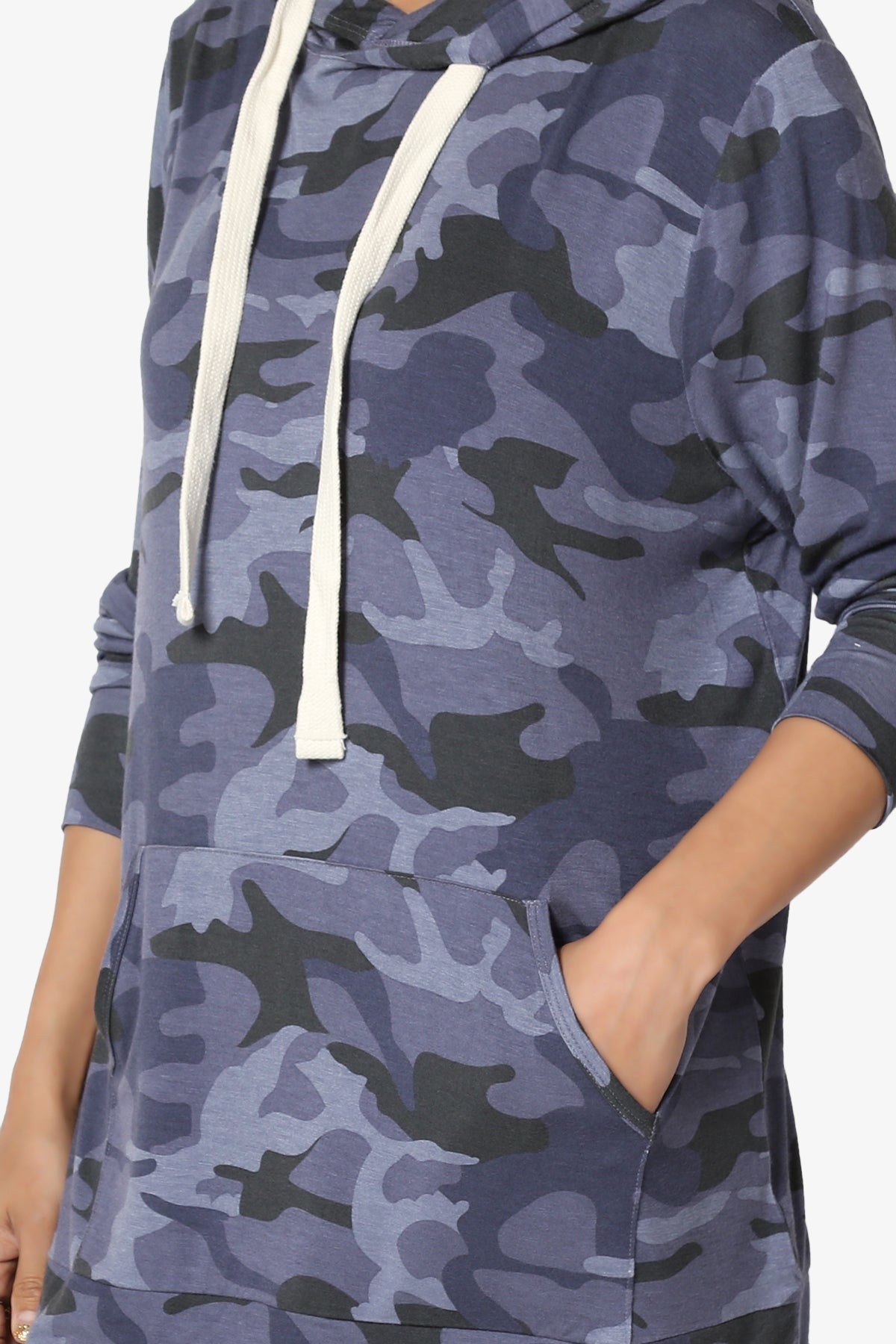 Kyra Camo Print Hoodie Tunic