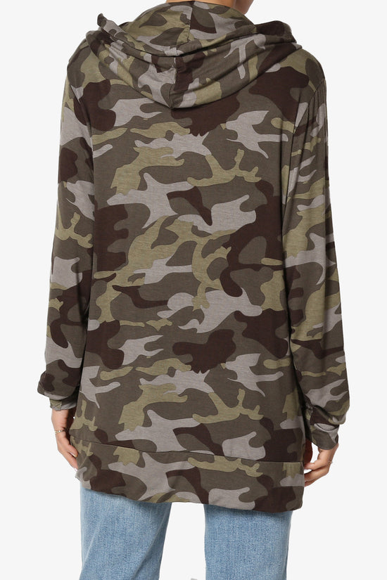 Kyra Camo Print Hoodie Tunic