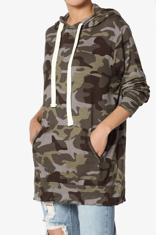 Kyra Camo Print Hoodie Tunic