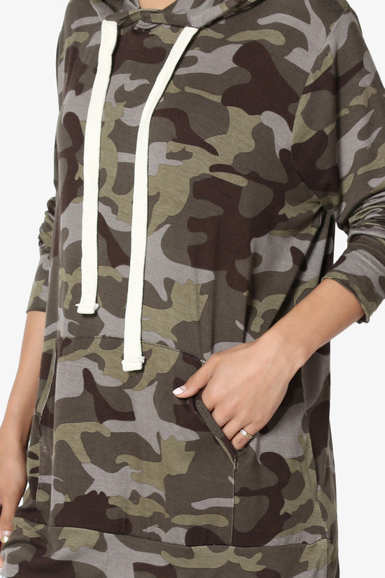 Kyra Camo Print Hoodie Tunic
