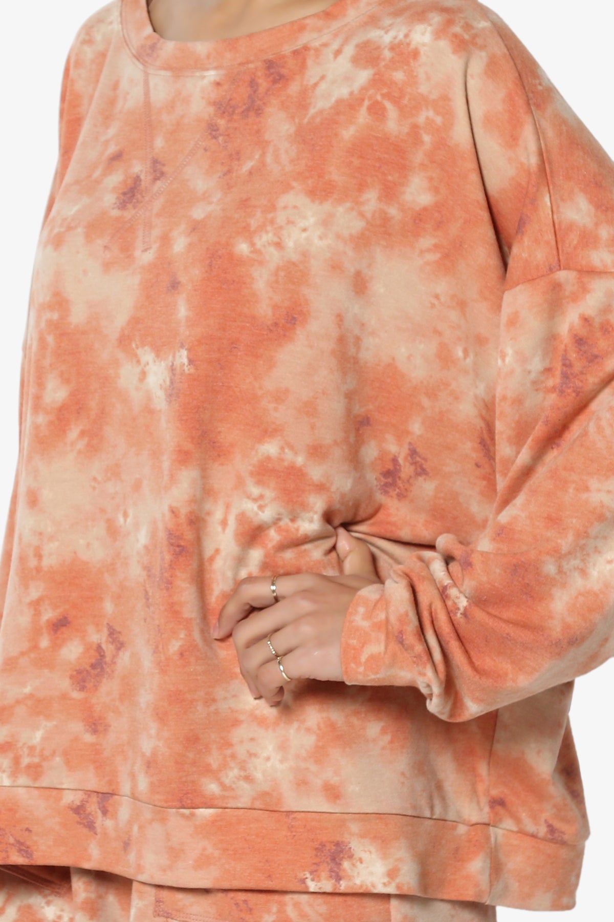 Bettyy Tie Dye French Terry Top & Shorts Set RUST_5