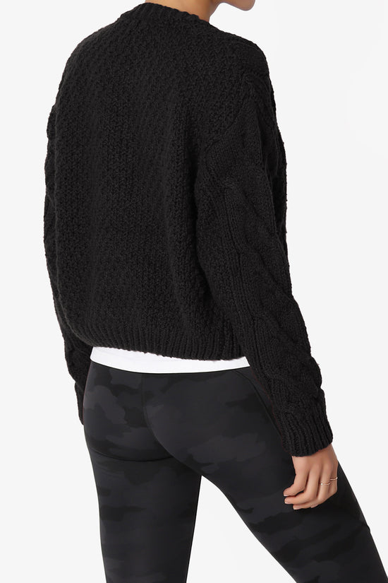Spain Cropped Cable Knit Sweater Cardigan