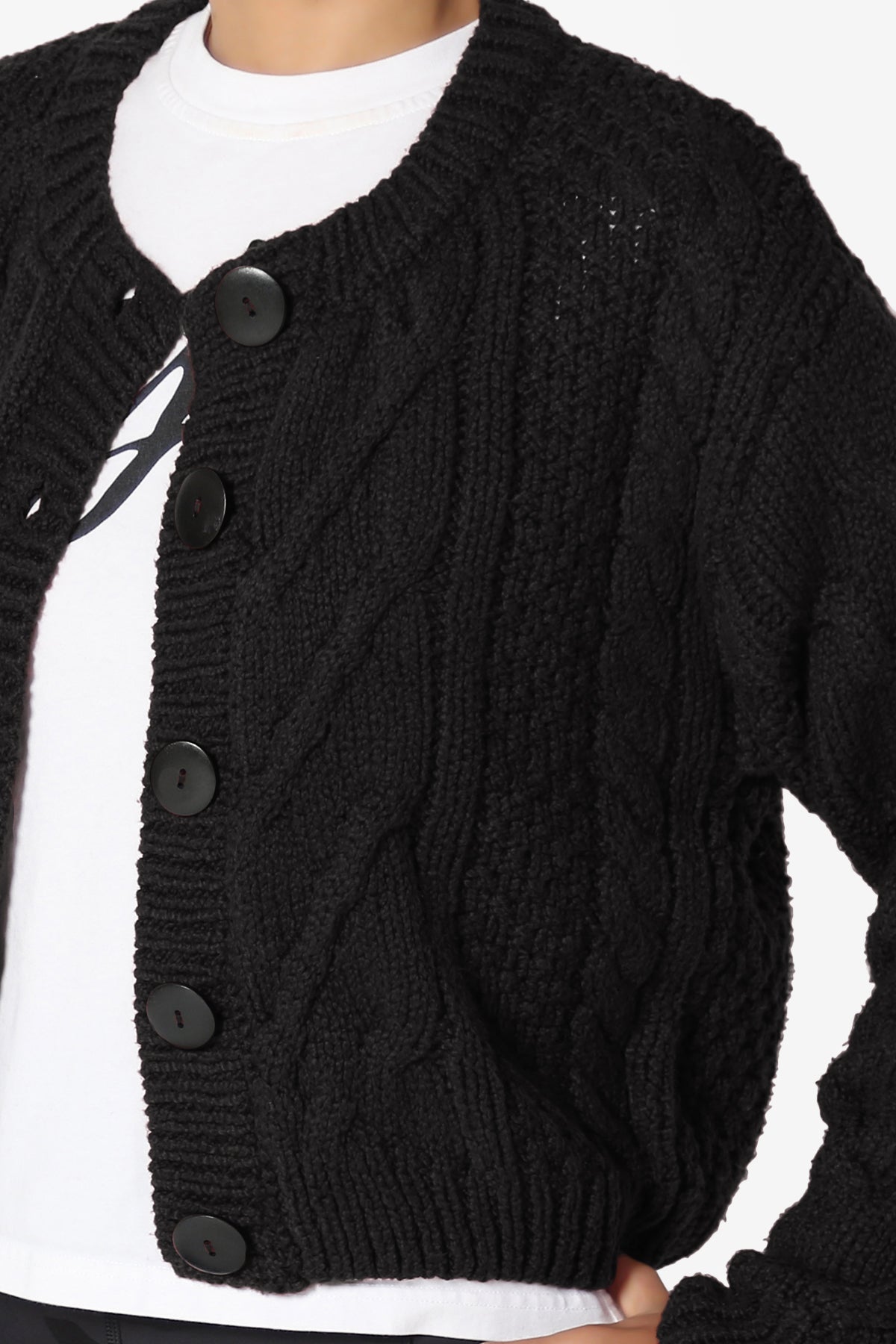 Spain Cropped Cable Knit Sweater Cardigan