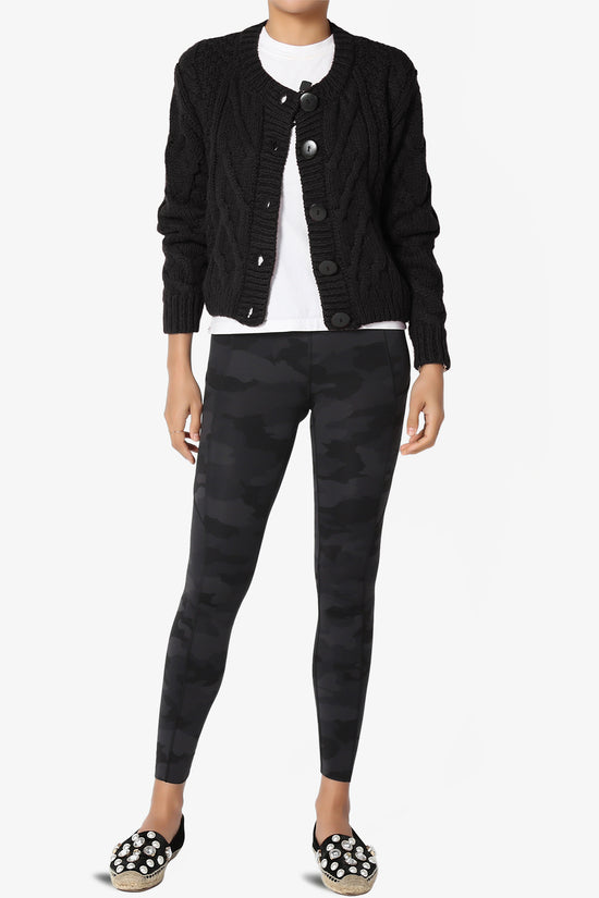 Spain Cropped Cable Knit Sweater Cardigan