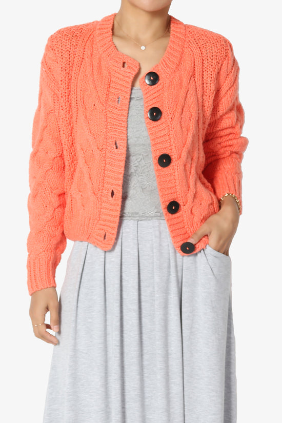 Spain Cropped Cable Knit Sweater Cardigan