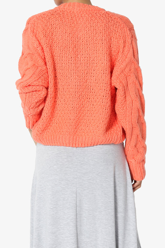 Spain Cropped Cable Knit Sweater Cardigan