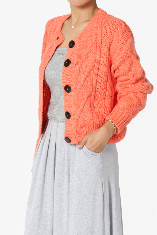 Spain Cropped Cable Knit Sweater Cardigan