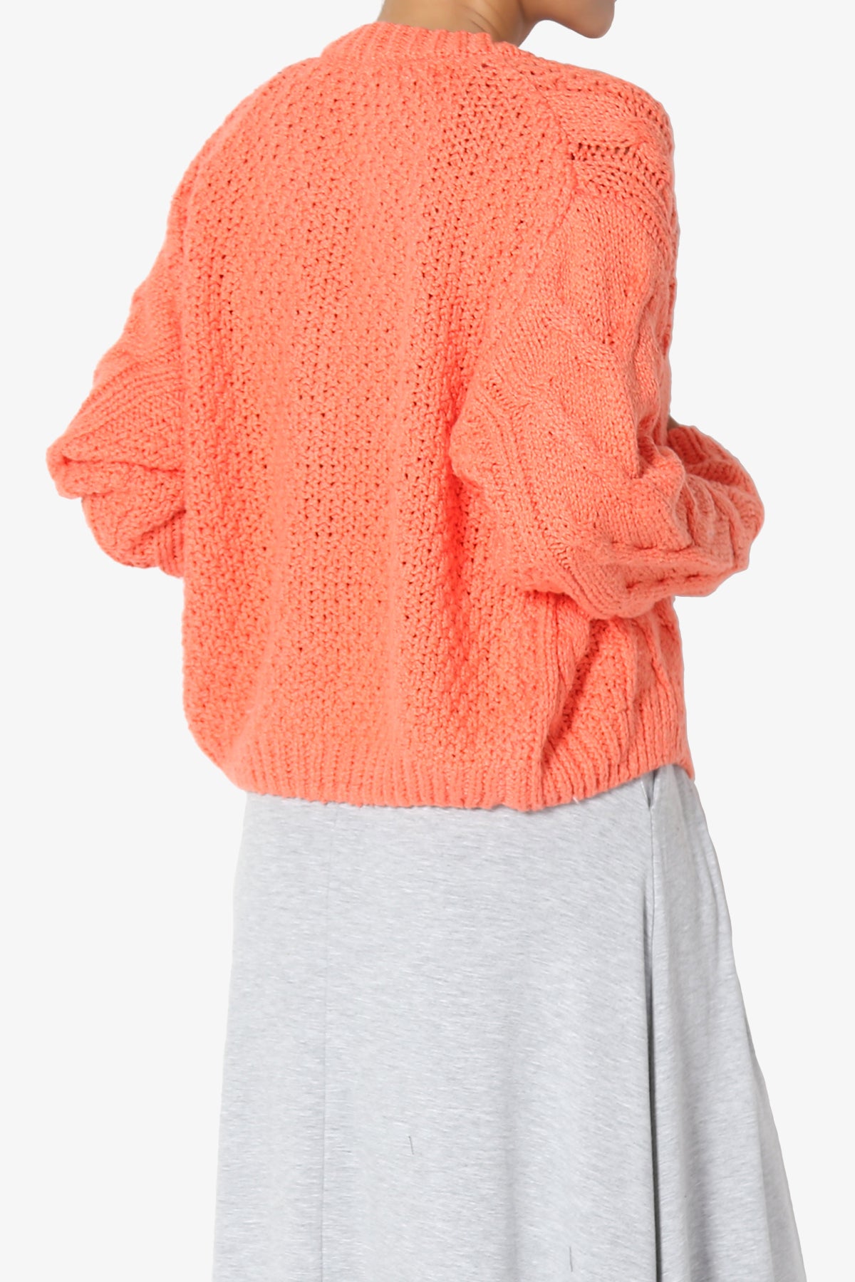Spain Cropped Cable Knit Sweater Cardigan