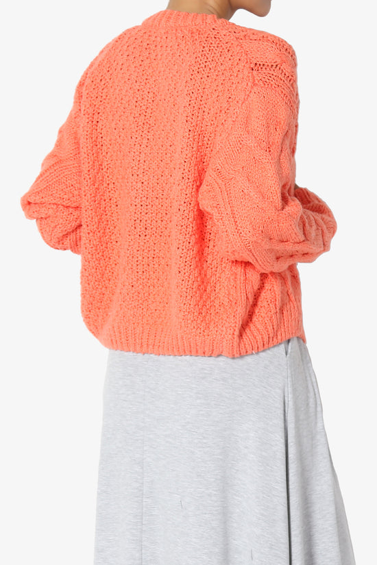 Spain Cropped Cable Knit Sweater Cardigan