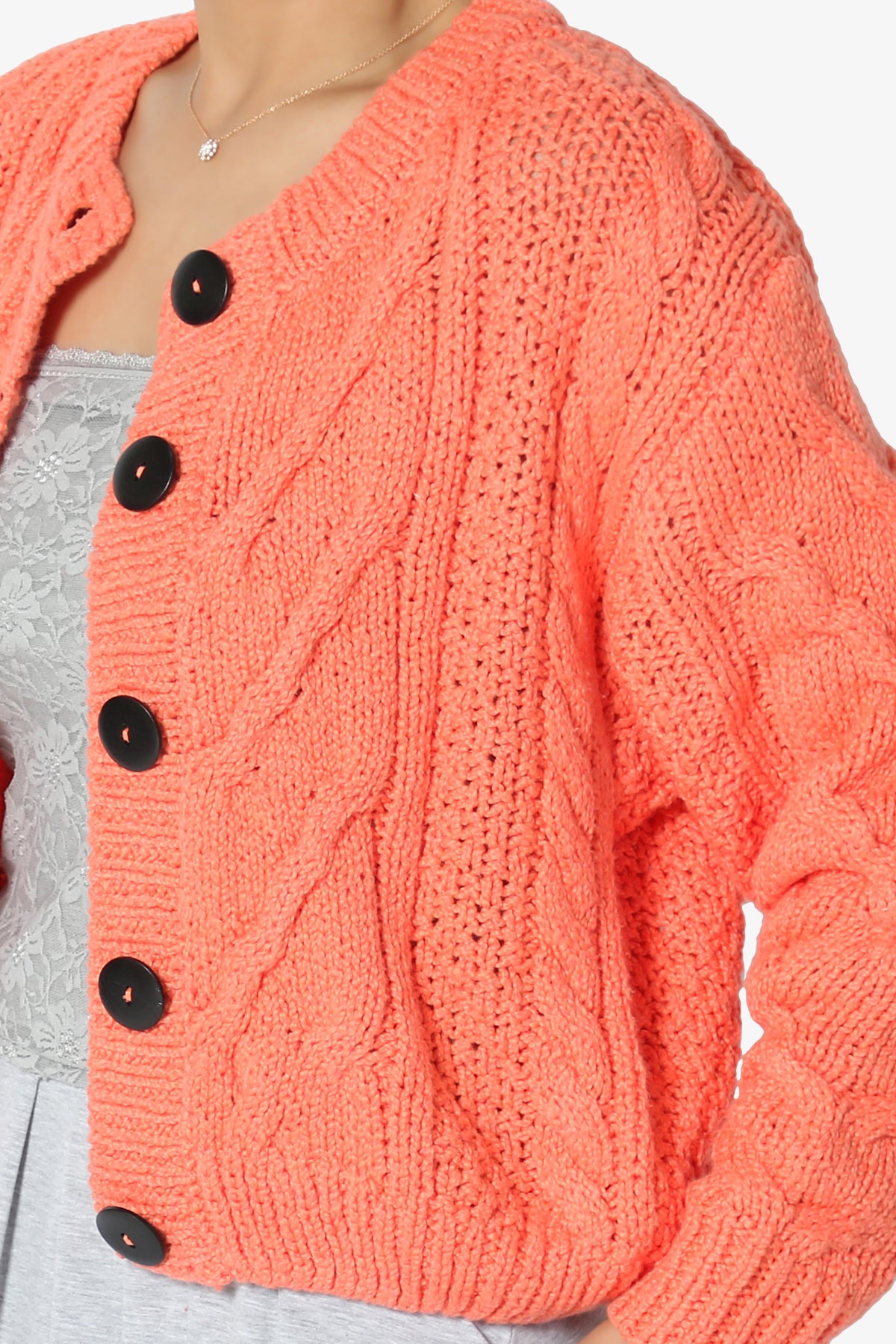 Spain Cropped Cable Knit Sweater Cardigan