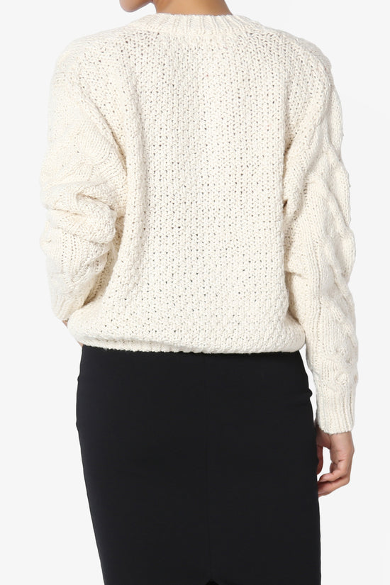 Spain Cropped Cable Knit Sweater Cardigan