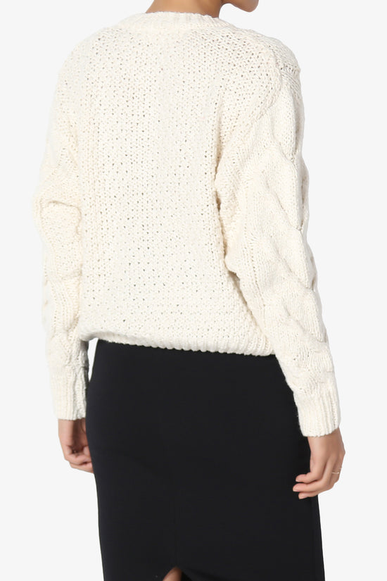 Spain Cropped Cable Knit Sweater Cardigan