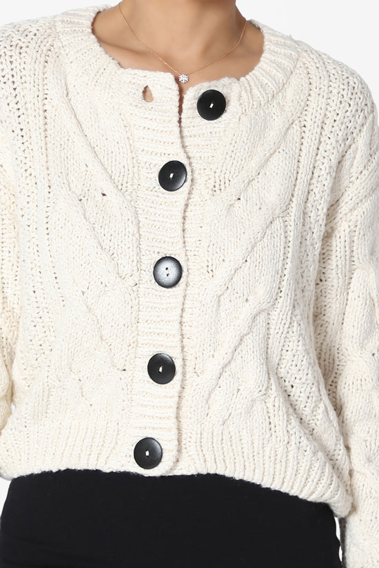 Spain Cropped Cable Knit Sweater Cardigan