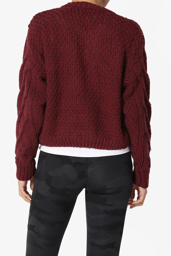 Spain Cropped Cable Knit Sweater Cardigan