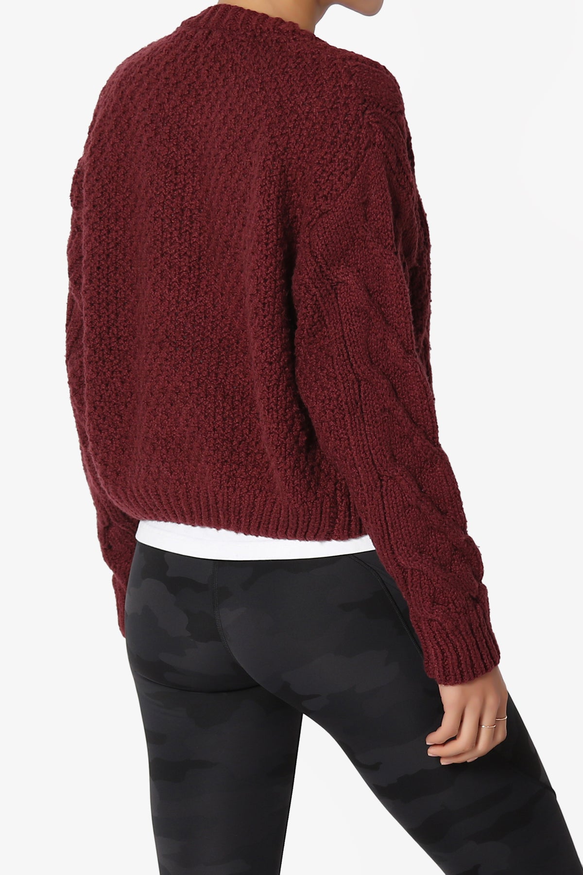 Spain Cropped Cable Knit Sweater Cardigan