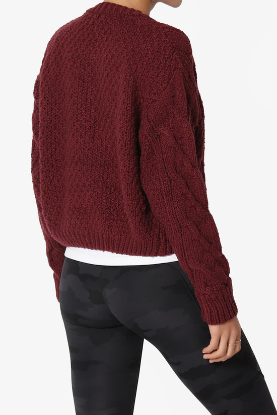 Spain Cropped Cable Knit Sweater Cardigan