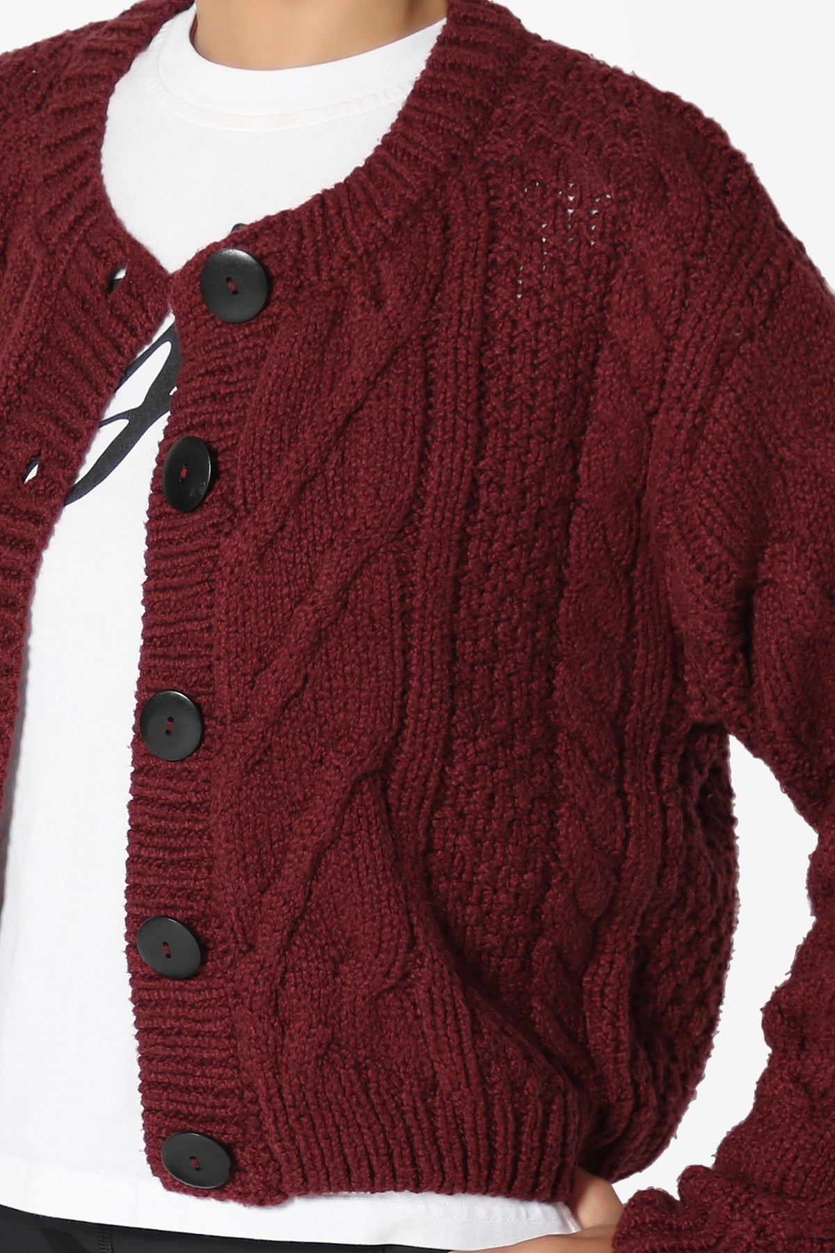 Spain Cropped Cable Knit Sweater Cardigan