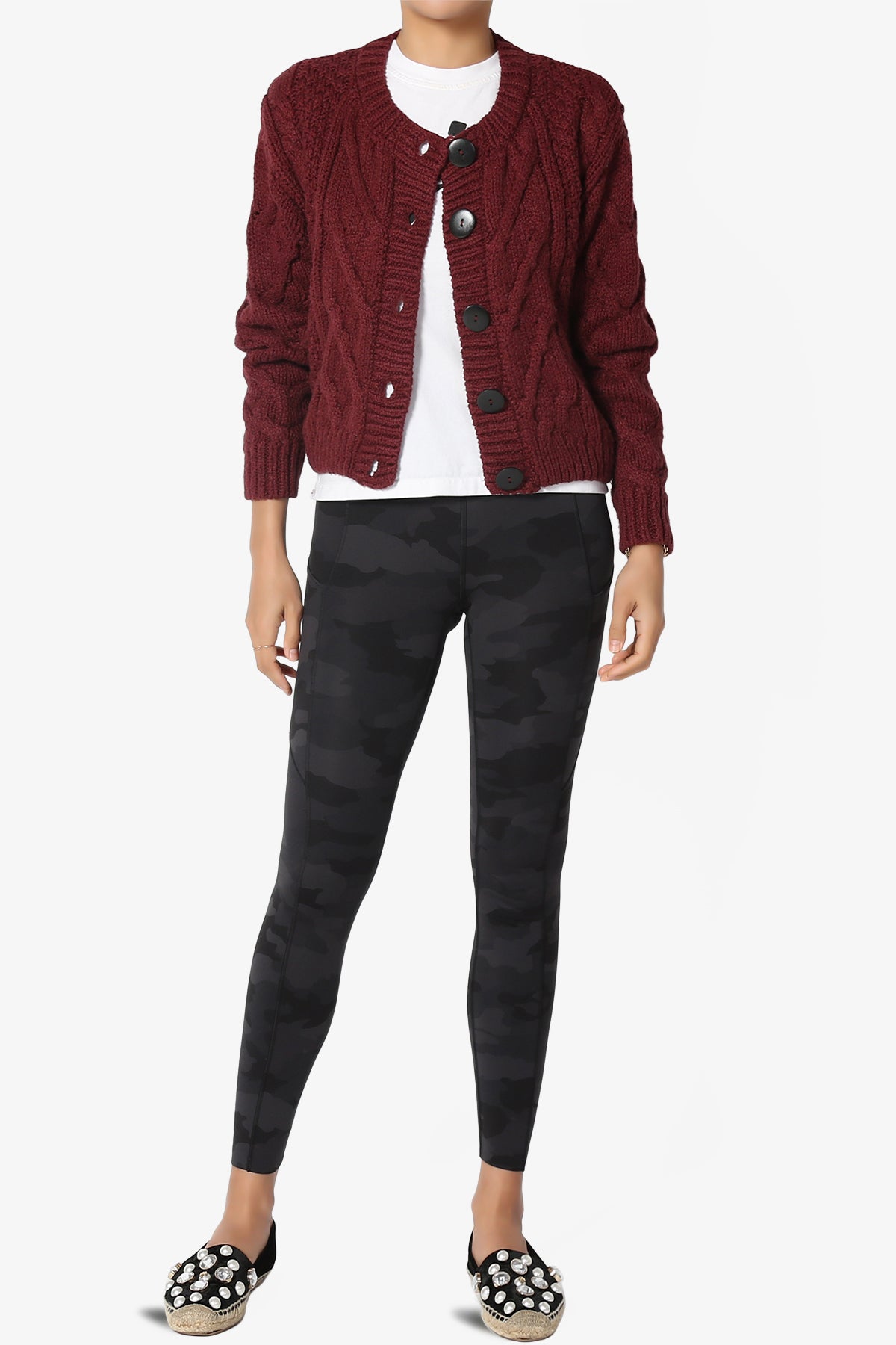 Spain Cropped Cable Knit Sweater Cardigan