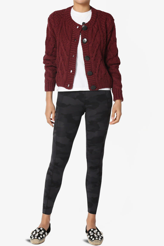 Spain Cropped Cable Knit Sweater Cardigan