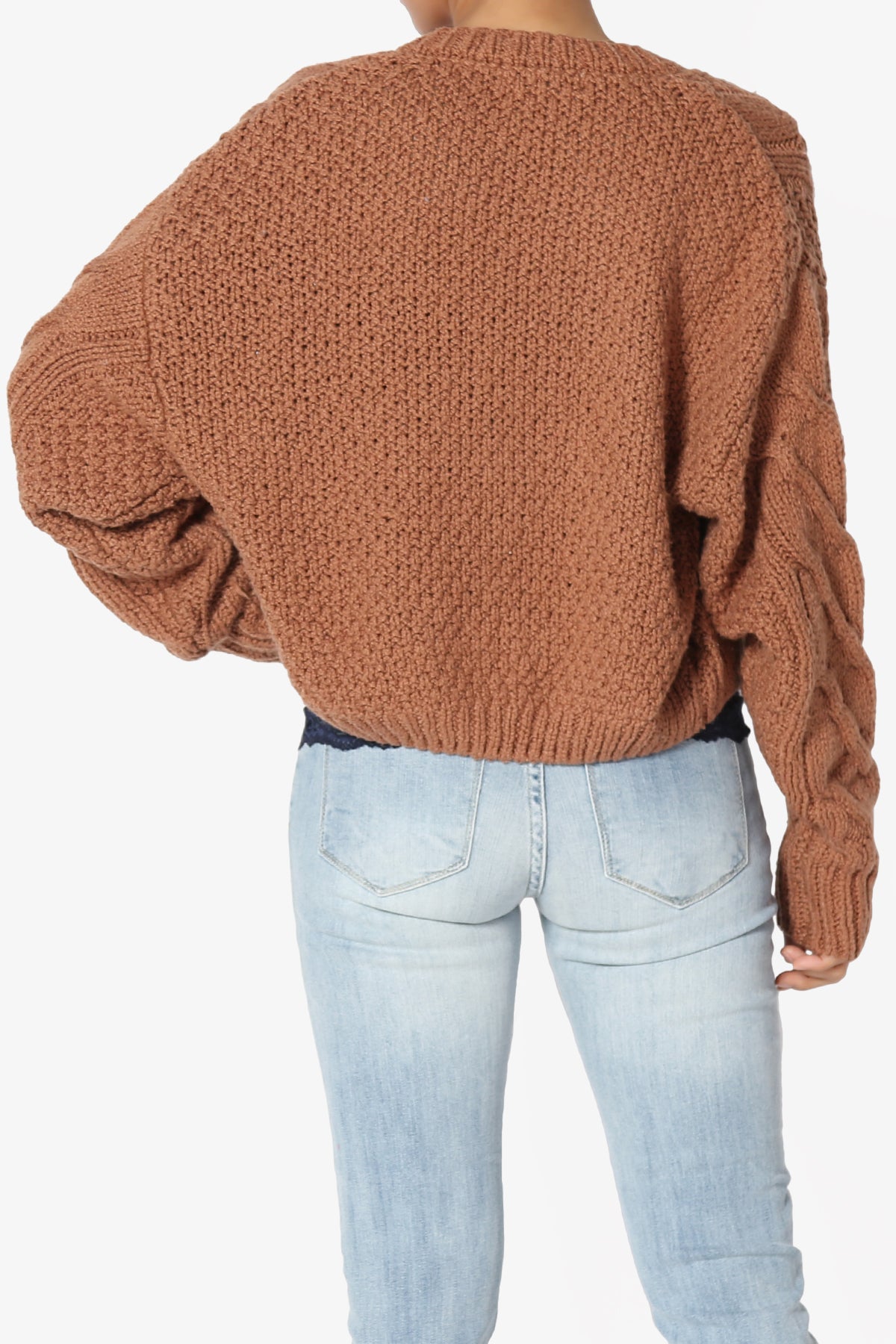 Spain Cropped Cable Knit Sweater Cardigan