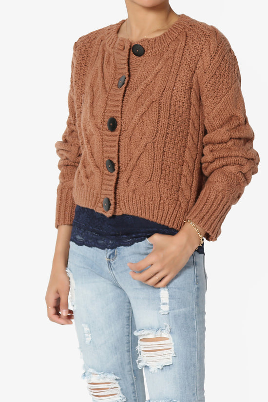 Spain Cropped Cable Knit Sweater Cardigan