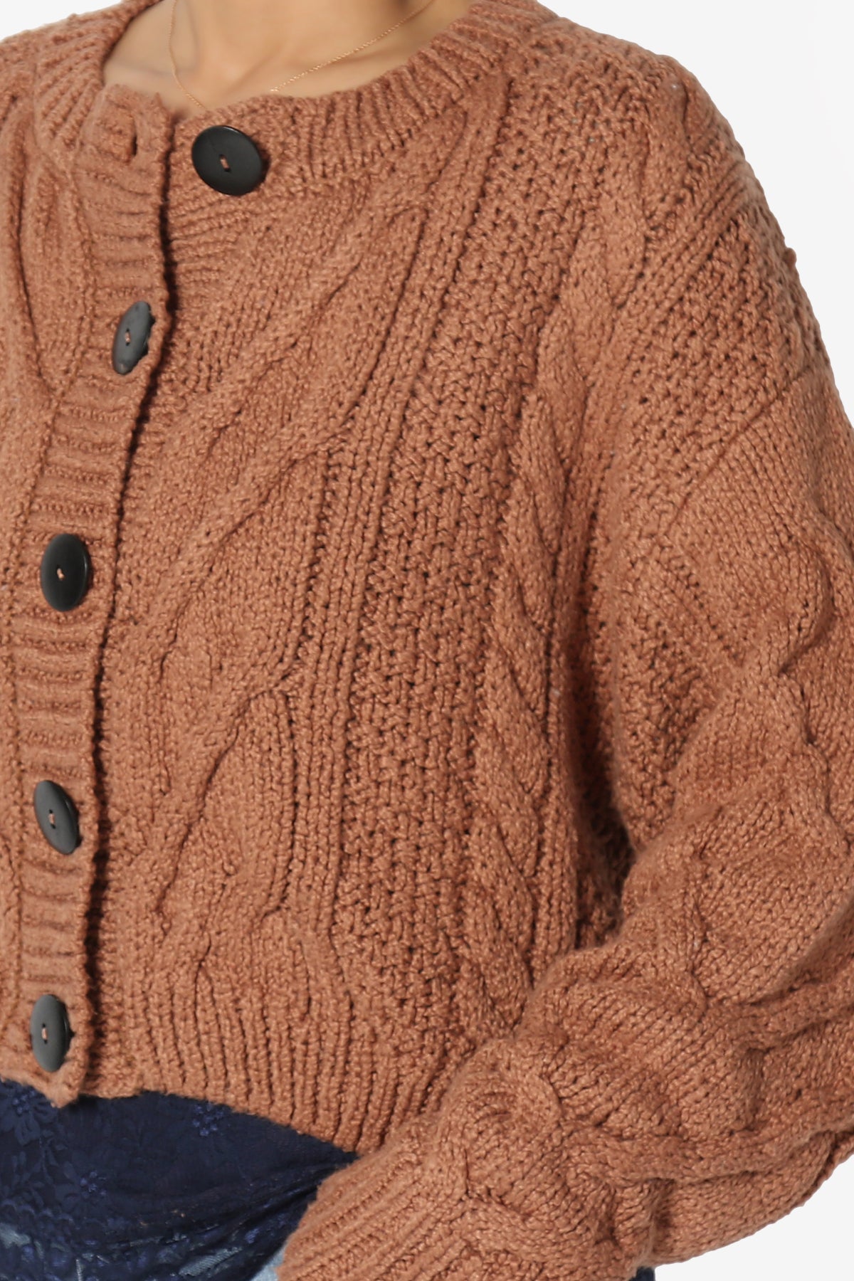 Spain Cropped Cable Knit Sweater Cardigan
