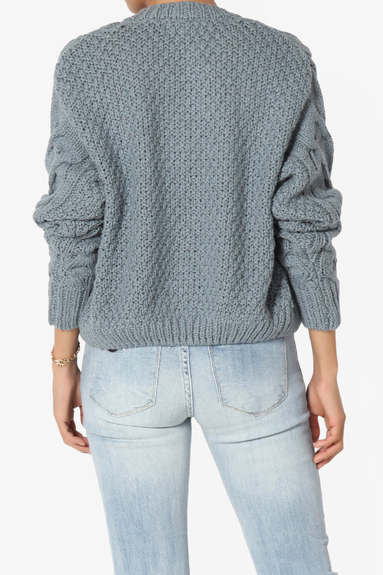 Spain Cropped Cable Knit Sweater Cardigan