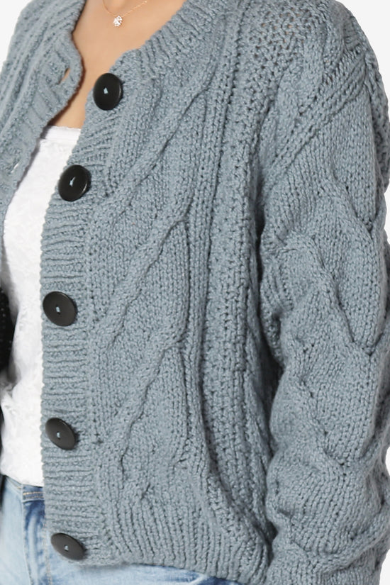 Spain Cropped Cable Knit Sweater Cardigan