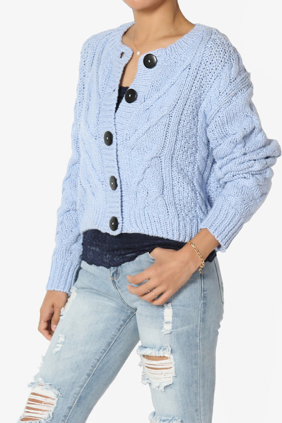 Spain Cropped Cable Knit Sweater Cardigan