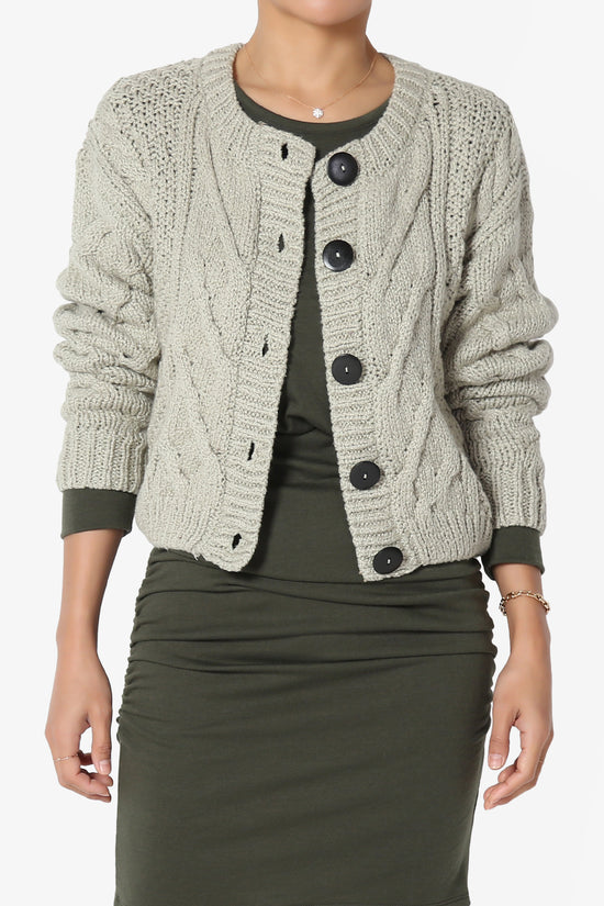 Spain Cropped Cable Knit Sweater Cardigan