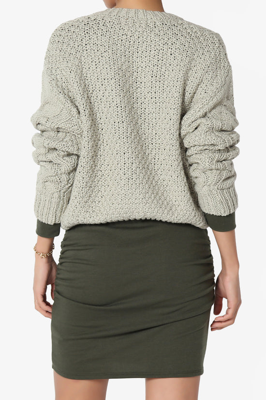 Spain Cropped Cable Knit Sweater Cardigan
