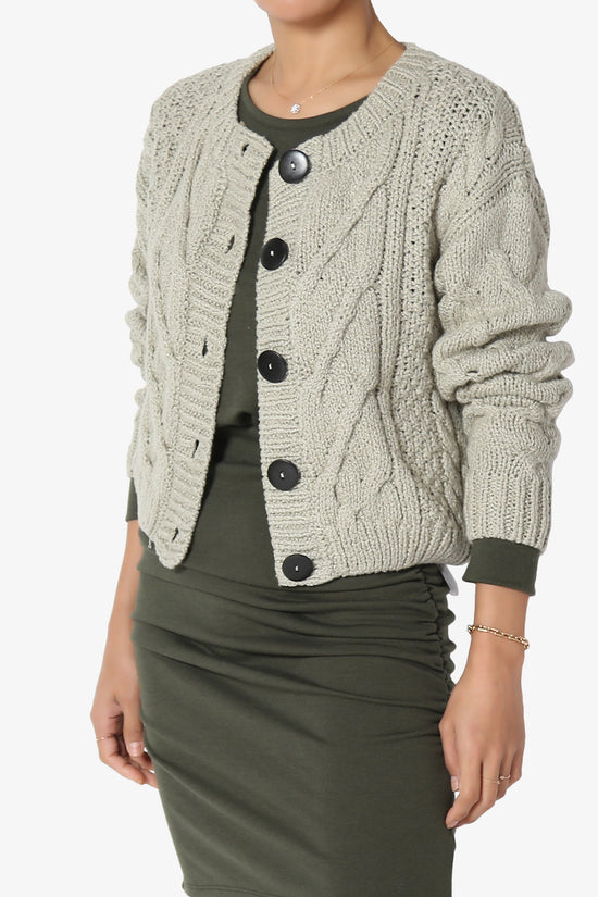 Spain Cropped Cable Knit Sweater Cardigan
