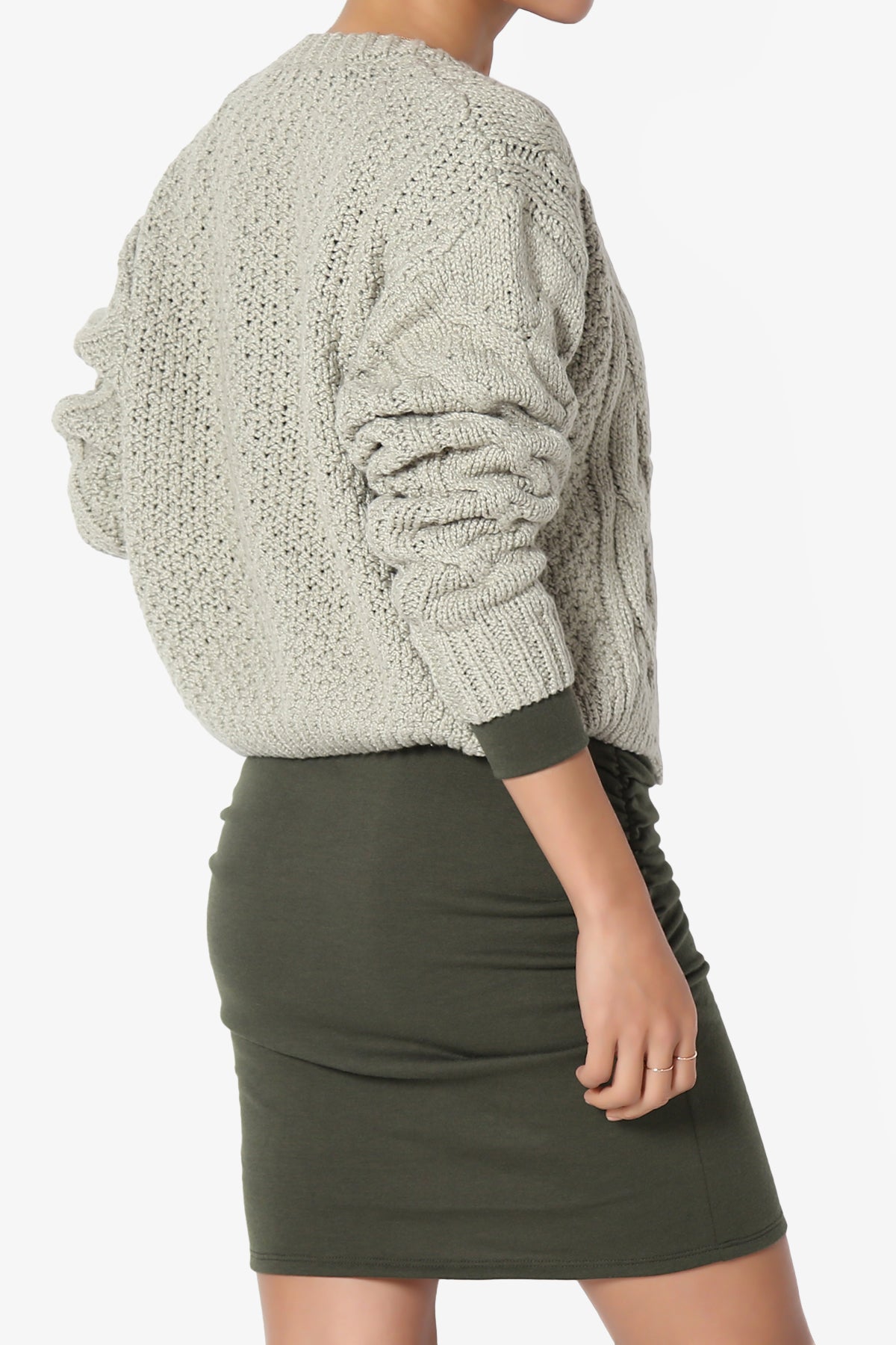 Spain Cropped Cable Knit Sweater Cardigan