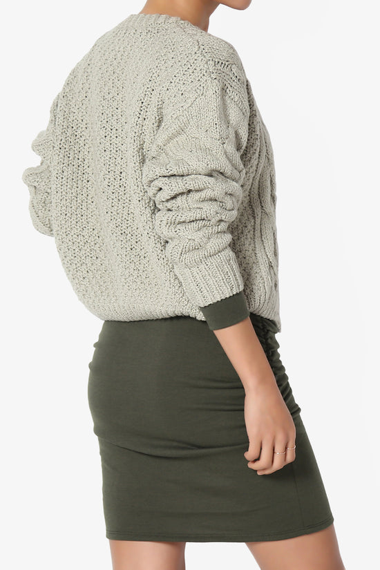 Spain Cropped Cable Knit Sweater Cardigan