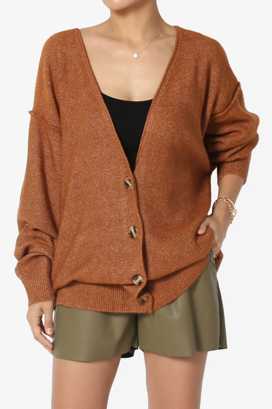 Taryn Loose Melange Knit Cardigan PLUS
