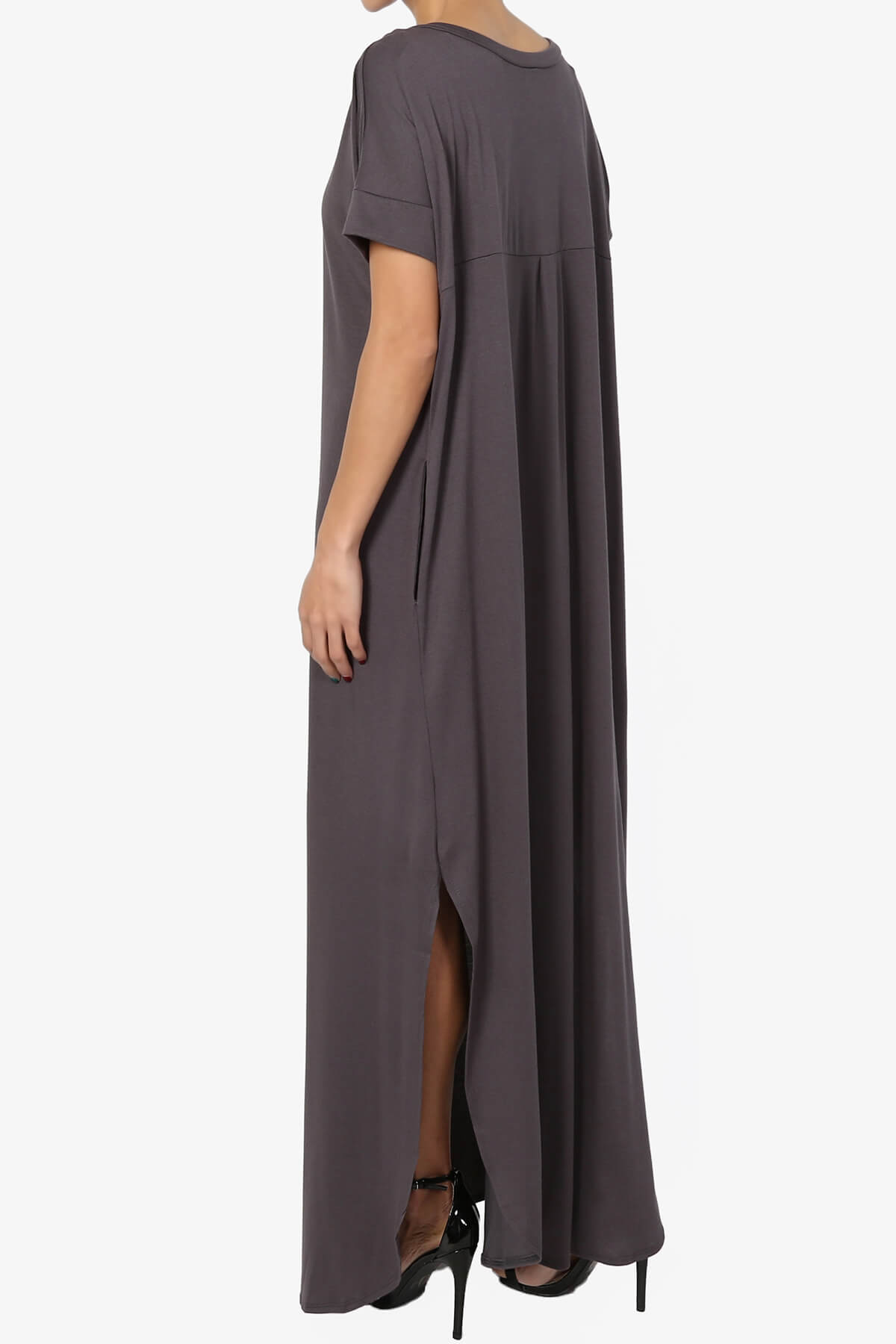 Lunar Pocket T-Shirt Maxi Dress ASH GREY_4