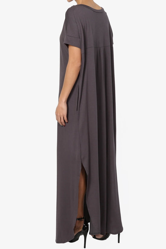 Lunar Pocket T-Shirt Maxi Dress ASH GREY_4