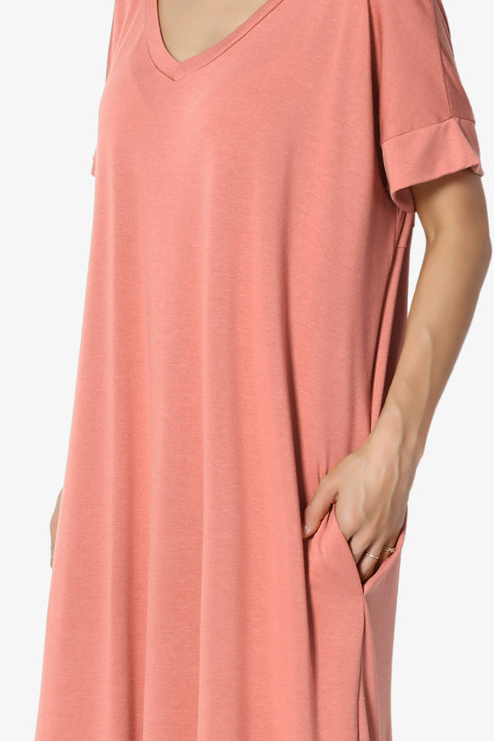 Lunar Pocket T-Shirt Maxi Dress ASH ROSE_5