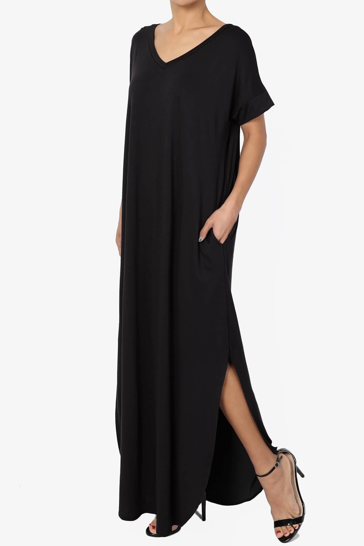 Lunar Pocket T-Shirt Maxi Dress BLACK_3