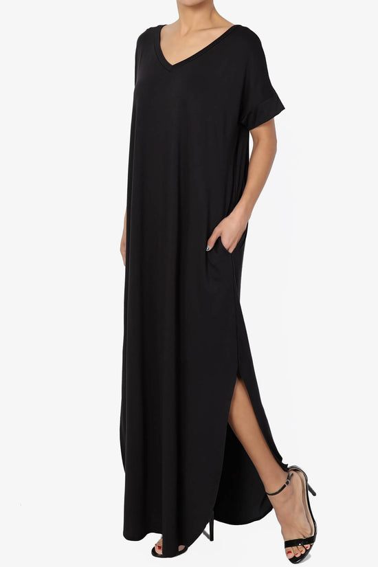 Lunar Pocket T-Shirt Maxi Dress BLACK_3