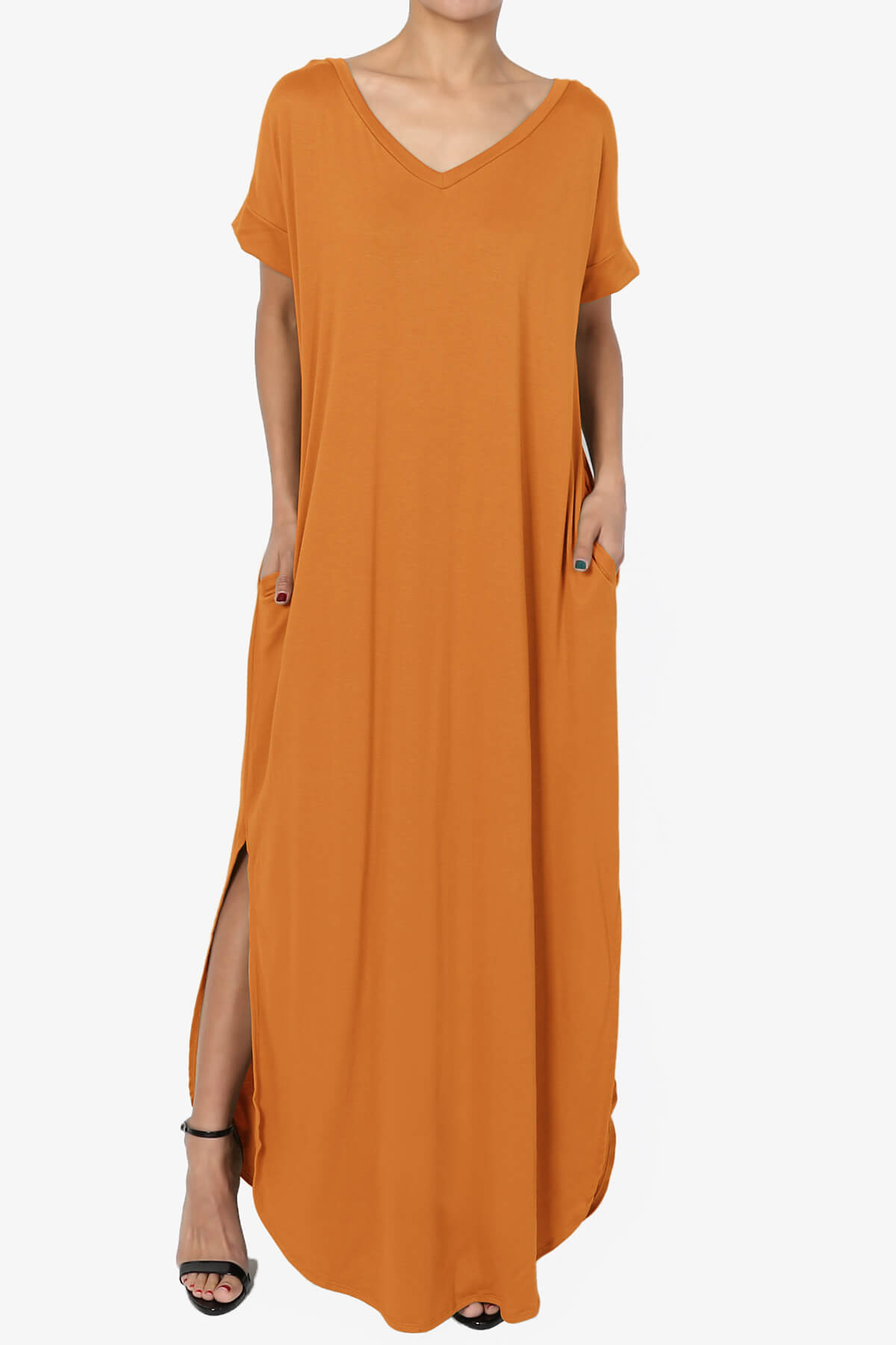 Lunar Pocket T-Shirt Maxi Dress D. MUSTARD_1