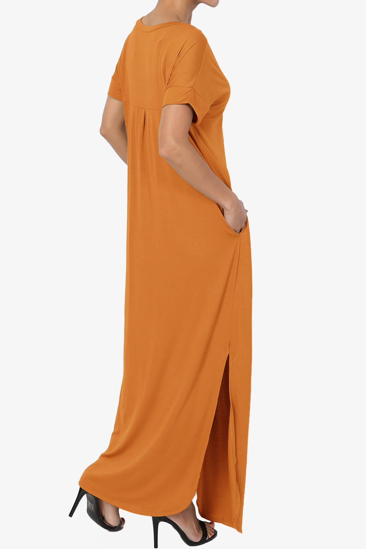 Lunar Pocket T-Shirt Maxi Dress D. MUSTARD_4