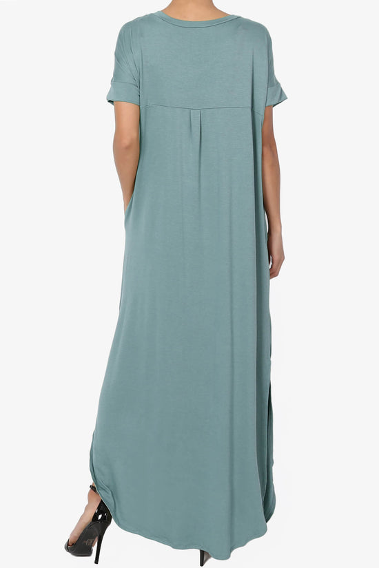 Lunar Pocket T-Shirt Maxi Dress DUSTY BLUE_2