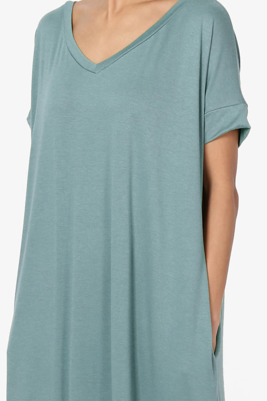 Lunar Pocket T-Shirt Maxi Dress DUSTY BLUE_5