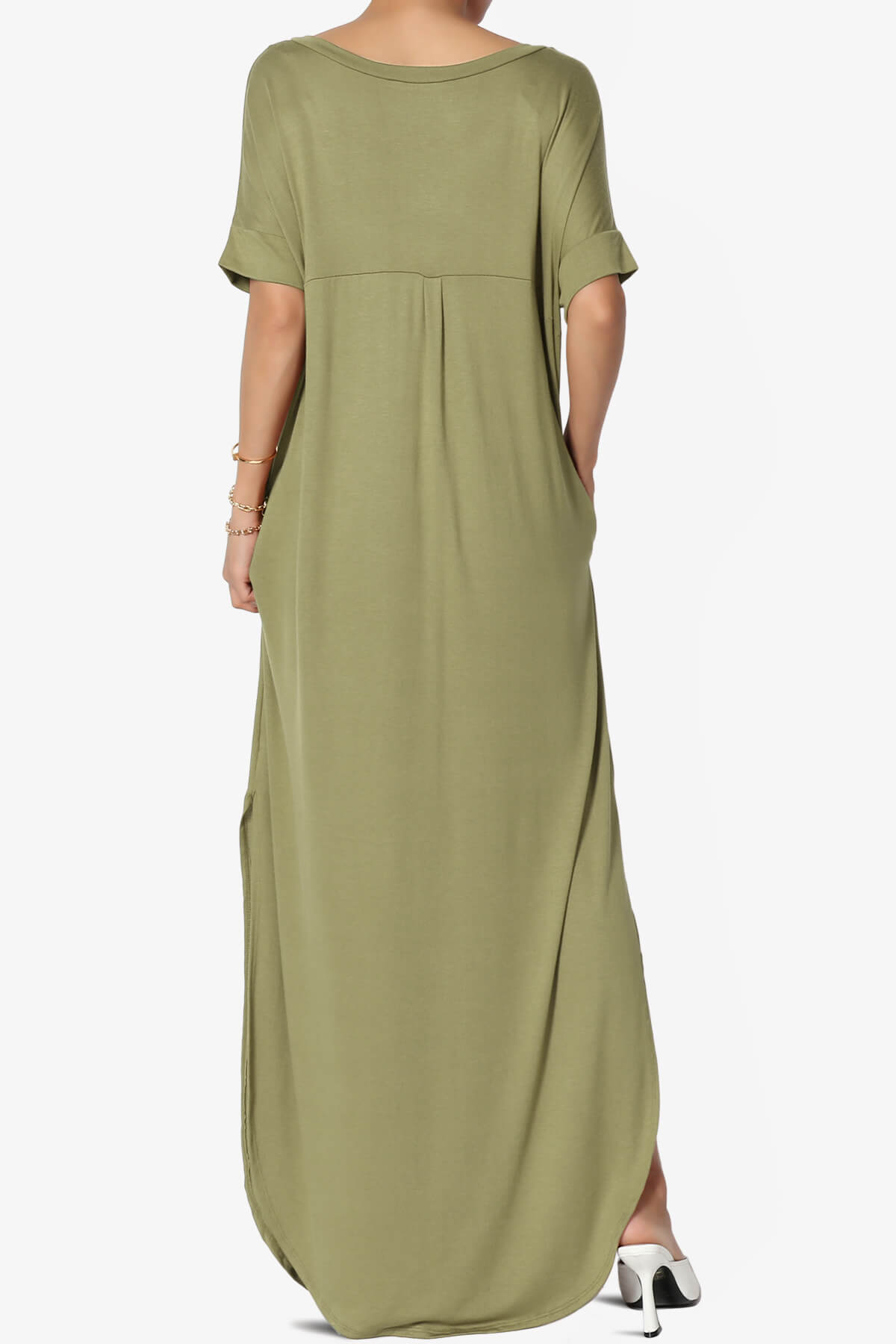 Lunar Pocket T-Shirt Maxi Dress KHAKI GREEN_2
