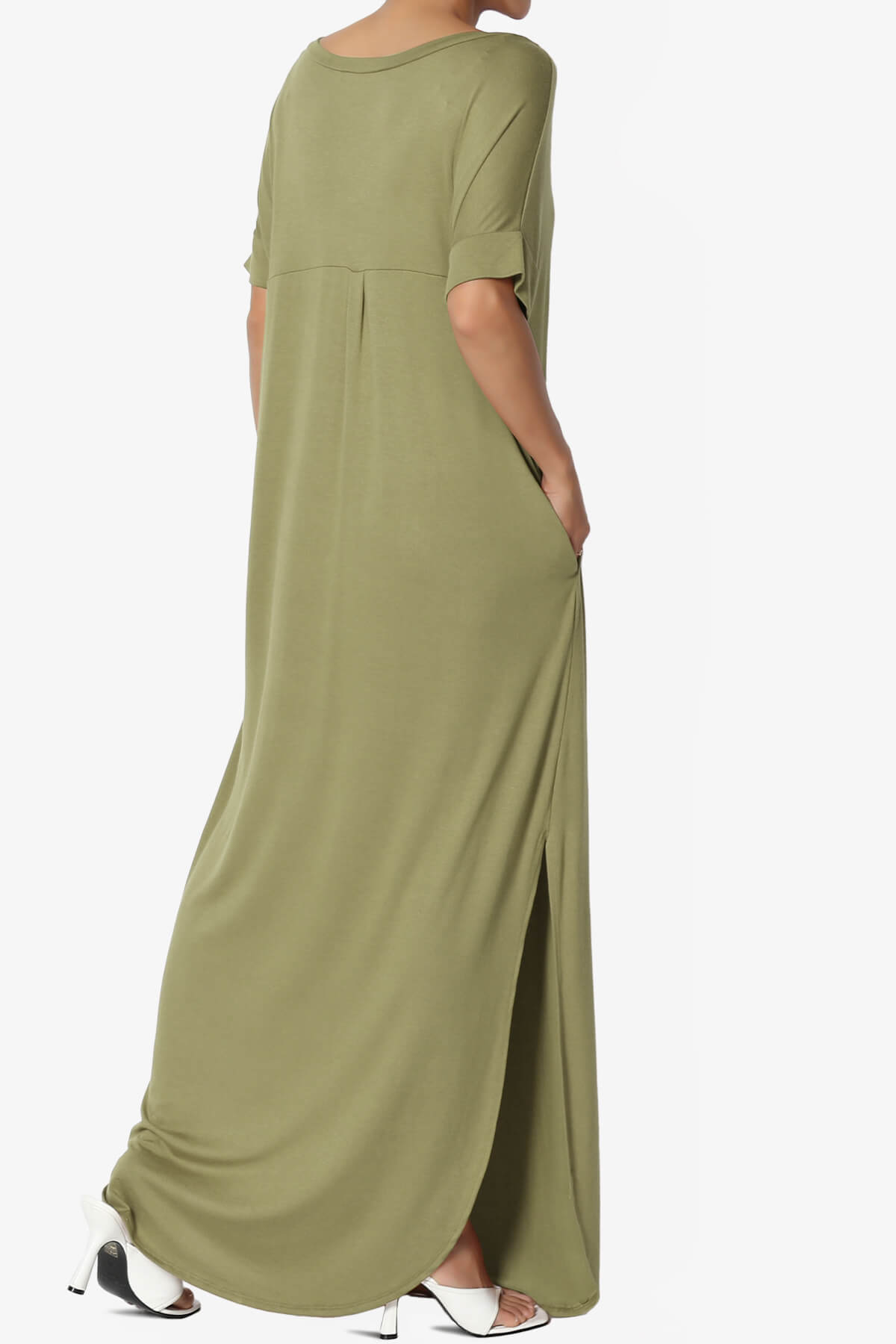 Lunar Pocket T-Shirt Maxi Dress KHAKI GREEN_4